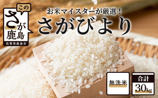 令和7年産 佐賀県産 厳選 さがびより（無洗米）白米 30kg E-99