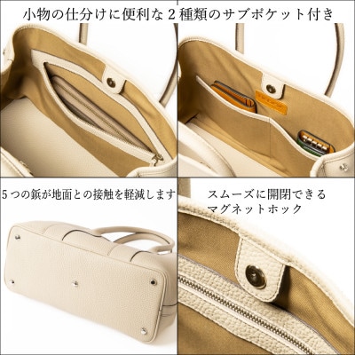 HEDGE たつの市産本革のトートバッグ[ティエ(Sサイズ)]シュリンクエンボスレザー【配送不可地域：沖縄県】