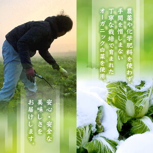 【冷凍】オーガニック白菜キムチ 1.2kg(200g×6) 小分け 有機栽培 キムチ 惣菜 おかず 漬物 京都産 亀岡産 国産 キムチ鍋 豚キムチ 長期保存 熟成