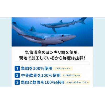 ふるさと納税 気仙沼市 UMINO PET サメ肉ジャーキー 40g×3個 / 石渡商店 20563953 ◎ |  | 02