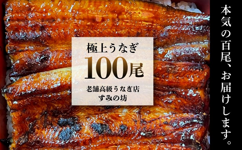 
                  うなぎ100尾!! 老舗高級うなぎ店が本気でお届けする極上蒲焼き！ 国産 うなぎ 鰻 職人 手焼き 炭火焼き 大容量 大人数 パーティ お祝い 集会 納会 総会 忘年会 食事 ご馳走 ギフト プレゼント 贈答用 ウナギ unagi すみの坊 三島うなぎ 静岡県 三島市
                