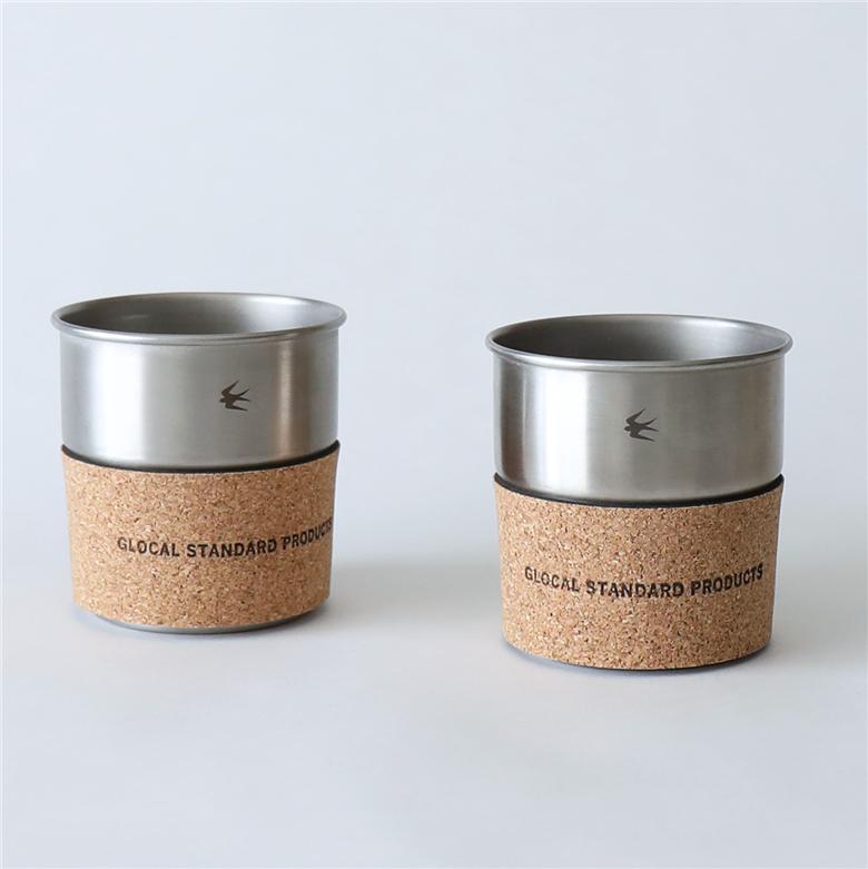 グローカルスタンダードプロダクツ TSUBAME / Stacking cup Sサイズ & スリーブ 2個セット / シルバー