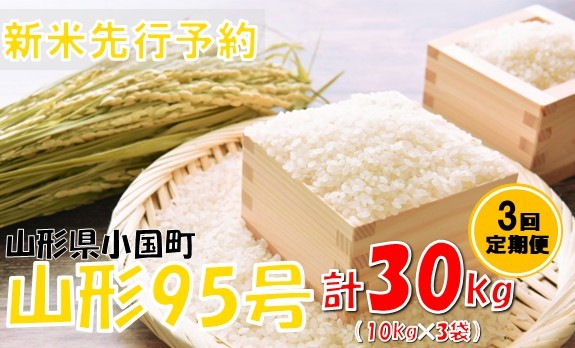 
                  【3回定期便】【令和８年産米 先行予約】山形95号10kg　計30kg　おぐにのこめ
                