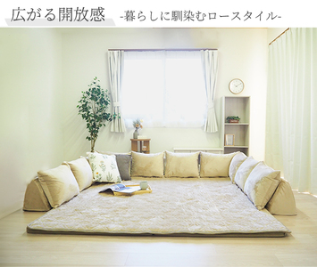 ふわふわでなめらかな肌触りのコーナーソファセット U型 ベージュ BO15