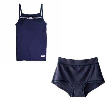 
                  Fleepジュニアブラキャミ　ブルーベリーセット1セット ／ 綿100％ キッズ 肌着 下着 アンダーウェア 日本製 埼玉県 No.535
                