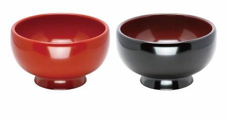 川連漆器 夫婦稲庭うどん椀 漆器 漆器 【(株)阿部健吉商店】[N7-5301]