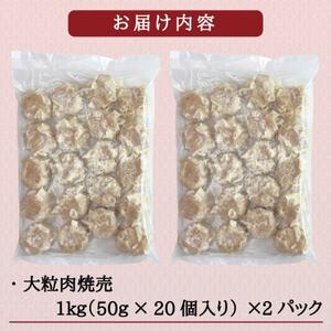 【訳あり】千葉県香取市産三元豚　大粒肉焼売 40個【1kg(50g×20個入)×2パック】【配送不可地域：離島・沖縄県】【1513598】