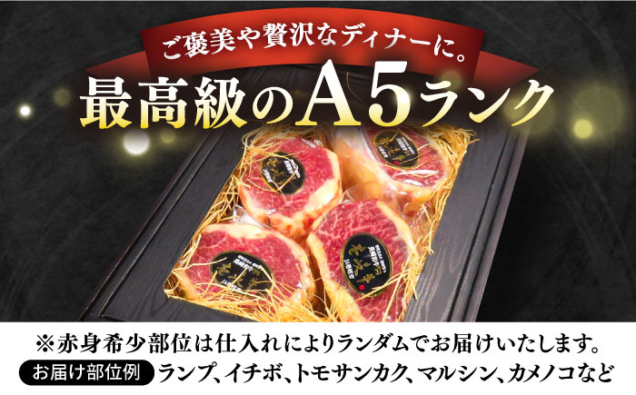 【全3回定期便】【30日間バター熟成】 壱岐牛 A5ランク 赤身 希少部位 ステーキ 200g×2枚 部位おまかせ（雌）《 壱岐市 》【 KRAZY MEAT 】 和牛 BBQ [JER061]