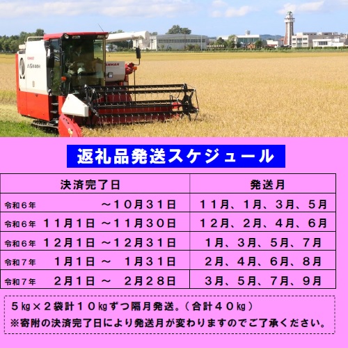 【新米予約受付】令和6年産無洗米ゆめぴりか定期便40kg(隔月10kg×4か月)_イメージ2