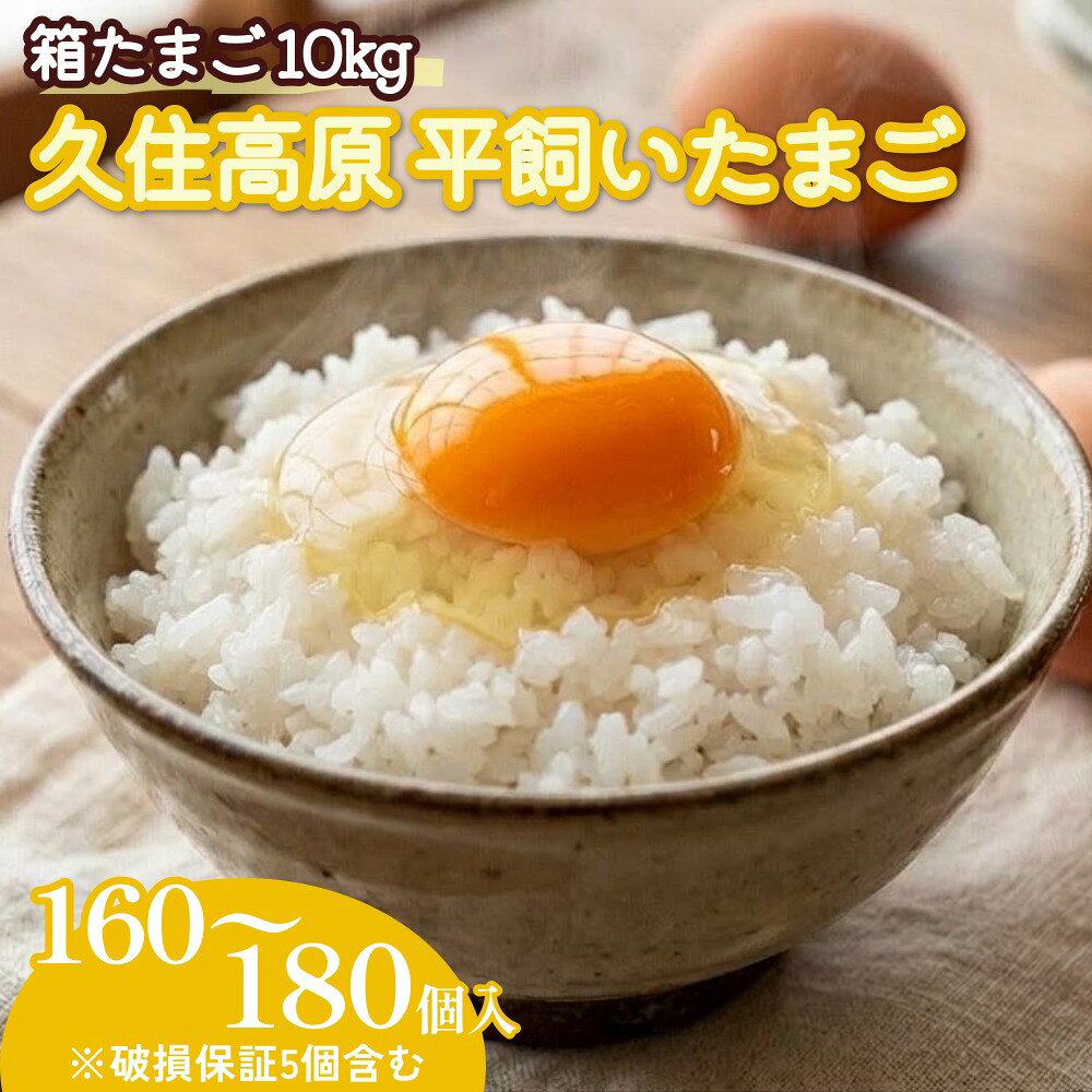 【ふるさと納税】久住高原 平飼いたまご 箱たまご 10kg 160~180個入 ※破損保証5個含む
