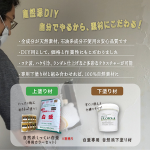 漆喰 自然派しっくい白亜専用 下塗り材 ナチュラルベース 水練り 18kg[32平方メートル]  | 簡単 DIY 練り済み しっくい 珪藻土 自然素材 リノベ リフォーム 南国市