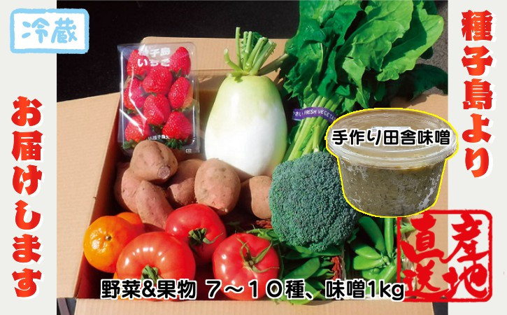 
            旬の野菜と果物と手作り田舎味噌 セット【400pt】
          