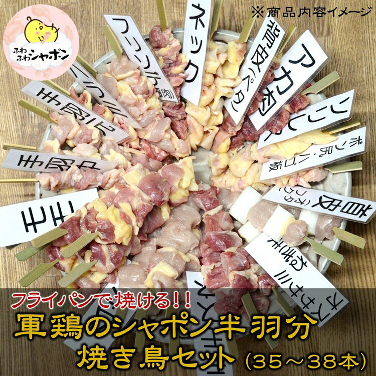 【ふるさと納税】軍鶏 シャポン の半羽分焼き鳥セット【約35本】ひよころ鶏園 鶏肉 焼き鳥 やきとり 完全去勢鶏 一貫生産 工房 放し飼い 冷凍 別次元 国産 新潟県 阿賀野市