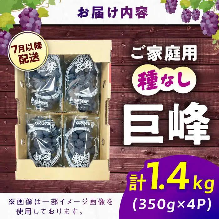 【先行予約 2027年7月下旬より発送】【ご家庭用】種無し巨峰 約350g×4P ぶどう [AFAB086] 果物
