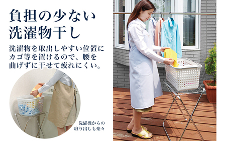 テーブルハンガー 小 タオルスタンド タオルラック タオル置き タオル干し 部屋干し 洗濯 スタンド ラック タオル掛け シンプル スリム 折りたたみ コンパクト ベランダ ステンレス製 日本製 49