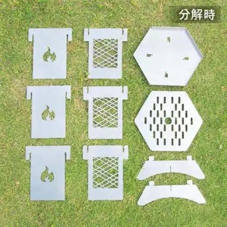 組み立て簡単 炎が映えるステンレス製コンパクト収納焚き火台 【炎】_雑貨・日用品 アウトドア用品 スポーツ・アウトドア用品   雑貨・日用品 キャンプ用品 スポーツ・アウトドア用品 _【1417454