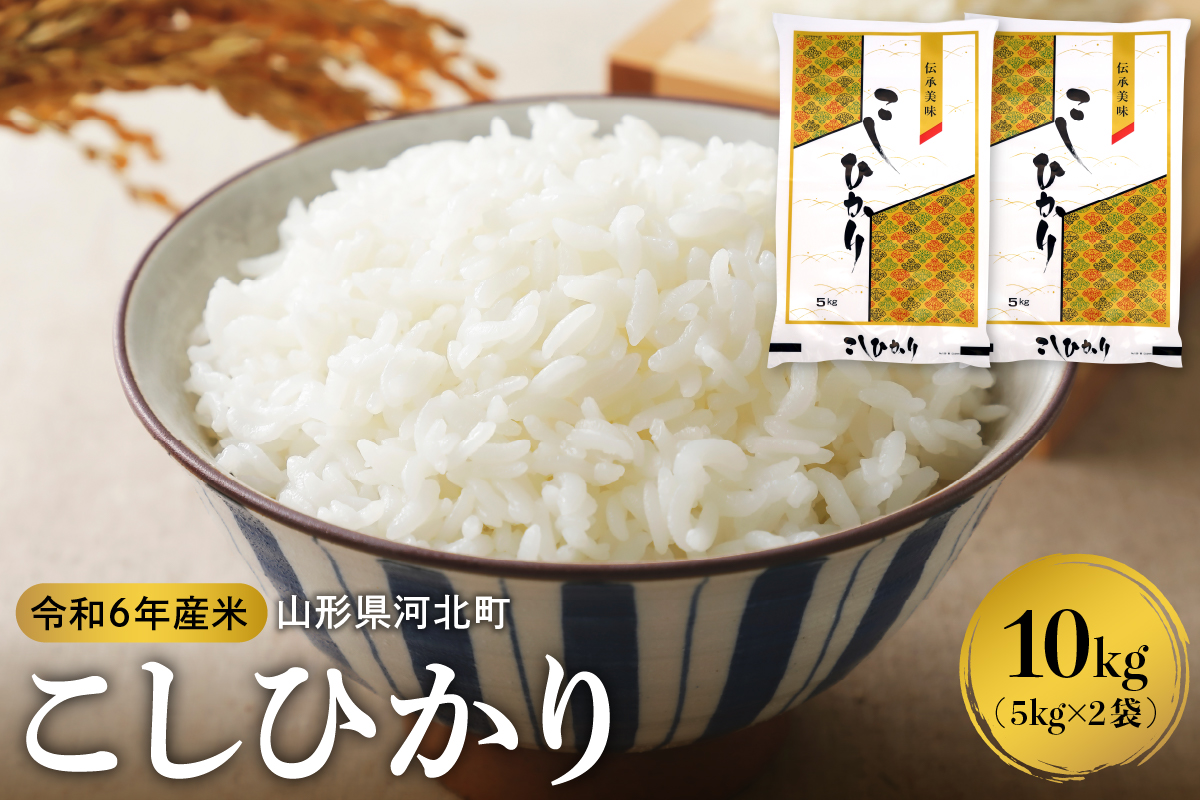 【令和6年産米】2025年4月中旬発送 こしひかり 10kg（5kg×2袋）山形県産 【米COMEかほく協同組合】