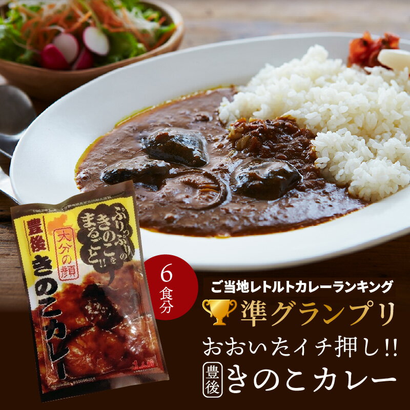 【ふるさと納税】おおいたイチ押し!!豊後きのこカレー6食分 レトルト カレー ご当地カレー 椎茸 プリプリ スパイシー 全国ご当地レトルトカレー ランキング 準グランプリ 旨味 深い味わい 食べ応え ご当地グルメ お取り寄せ グルメ 送料無料