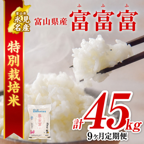 〈9ヶ月定期便〉 令和8年産 富山県産 特別栽培米 富富富 ５kg