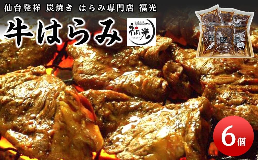 
            仙台発祥炭焼きはらみ専門店　福光の牛はらみ190g×6個【お肉 牛肉 上質 希少柔らか お肉 にく 食品 仙台 人気 おすすめ  ギフト】
          