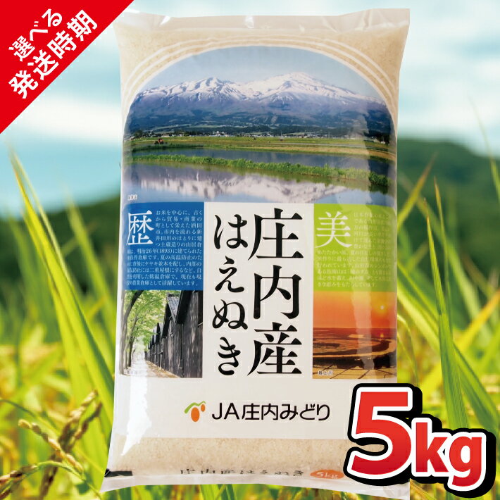 【ふるさと納税】はえぬき 5kg 令和8年産米 山形県庄内産 ご希望の時期頃にお届け 東北 山形県 遊佐町 庄内地方 米 お米 精米 白米 庄内米 ご飯 ごはん 農協 JA お試し 1袋 発送時期が選べる