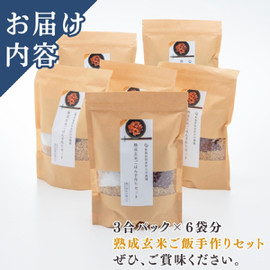 熟成玄米ご飯(酵素玄米) 手作りセット 3合pac×6個 | 新潟県