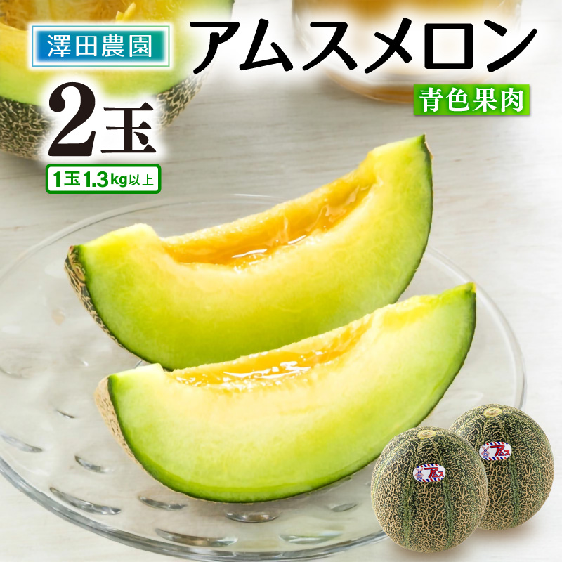 【先行予約】アムスメロン（1.3kg以上 2玉入) とろけるような果肉が絶品！ / 期間限定 果物 フルーツ 産地直送 青肉 人気 ※2025年7月上旬より順次発送 [aw039-a002]
