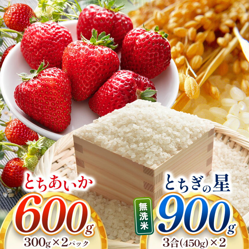 【ふるさと納税】 贅沢セット とちあいか・とちぎの星（無洗米)【限定100個】真岡市産｜いちご 苺 米 お米 セット 贅沢 数量限定 限定品 とちぎの星 ブランド 特A とちあいか 贅沢品 おすすめ 栃木県 真岡市 送料無料