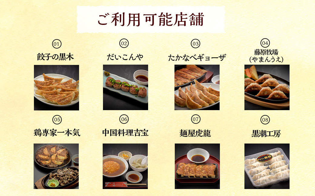 〈餃子のまち高鍋 お食事券(1000円×6枚)>