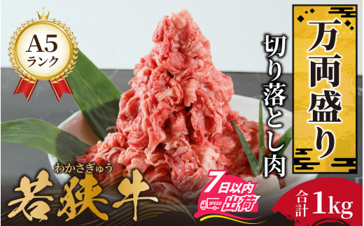 若狭牛A5ランク切り落とし肉【鍋 a5 高級 霜降 切り落とし 黒毛和牛 柔らかい サシ 生肉 老舗 しゃぶしゃぶ専門店 お取り寄せ 冷蔵配送 国産 牛肉 和牛 福井 ブランド牛 冷蔵】[C-037005]