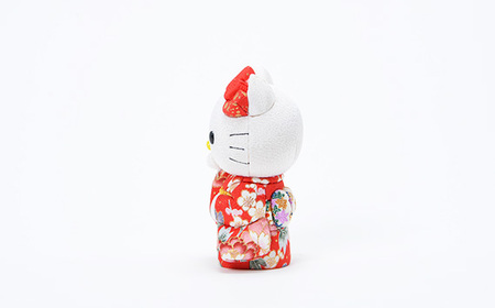木目込人形（ハローキティ） ／ サンリオ 人気 キャラクター かわいらしさ 上品 飾り物 置物 開運招福 千客万来 商売繁盛 縁起 縁起の良いお品 ギフト贈り物 プレゼント 埼玉県 No.182