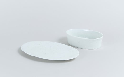 有田焼 14cm オーバルボウル（L）21cm オーバルプレート 2点セット【金善製陶所】和食器 食器 器 おしゃれ ギフト do027