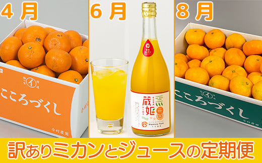 
            今村農園の訳ありミカンとジュースの定期便（４月・６月・８月）【たっぷりコース】 みかん ミカン 柑橘類 フルーツ ＜107-804_6＞
          