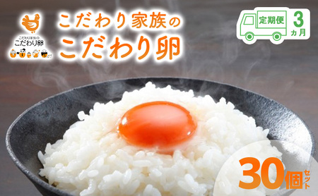3ヶ月 定期便 こだわり家族のこだわり卵 30個 セット安芸高田市 たまご 鶏卵 3回 