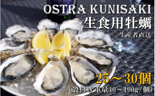 
生食用殻付き牡蠣「Ostra Kunisaki」25～30個（殻付き重量40～100g/個）_2113R
