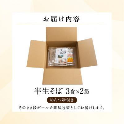 ふるさと納税 下呂市 【訳あり】簡易包装 半生そば 3食×2パック めんつゆ付き 6食セット【丸中製麺所】【29-8】 |  | 02