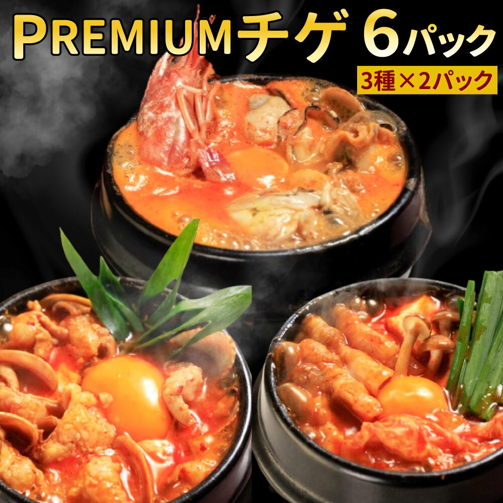 【ふるさと納税】PREMIUMチゲ 3種×2 計6パック ギフトセット 化粧箱入り 【Madam Lee PREMIUMシリーズ】 スンドゥブチゲ 海鮮 厳選 博多ホルモン 極上 壺漬け キムチチゲ 食べ比べ 詰め合わせ 韓国グルメ チゲ 冷凍