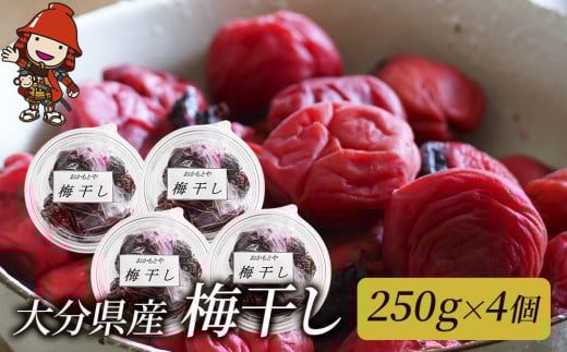 梅干し 250g 4個 | 昔ながらの手作り梅干 しそ漬け 紫蘇梅 うめぼし 梅 ご飯のお供 おかず 大分県産 九州産 中津市