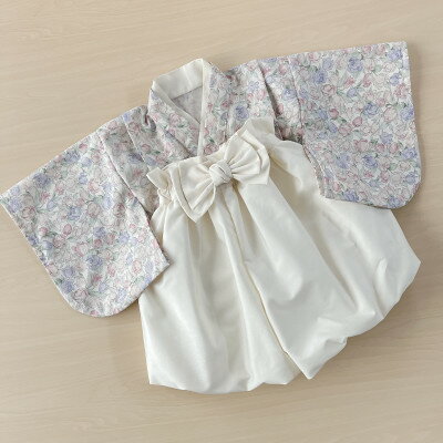 【ふるさと納税】ベビー袴 60-70 SIZE チューリップ×白色の袴【1512029】