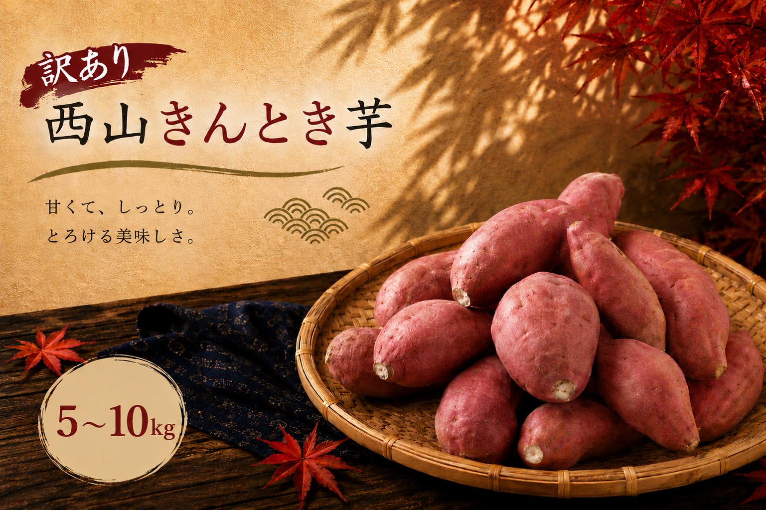 
                  【先行予約】【訳あり】高知県産さつまいも 「西山きんとき芋」 5~10kg | 【2026年9月～2027年3月出荷】 新芋 さつまいも サツマイモ さつま芋 焼き芋 やきいも ヤキイモ 人気 野菜 不揃い 規格外 おやつ デザート秋 旬 生芋 ご家庭用 5000 10000円 以下 高知県 室戸市
                