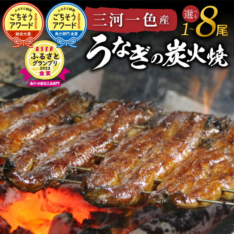 【ふるさと納税】 ごちそうアワード2025 総合大賞 小分け 真空パック うなぎ 炭火焼 選べる容量 1~8尾 焼き加減が良い 国産 ESSEふるさとグランプリ金賞受賞 蒲焼き 三河一色産 タレ 粉山椒 付き 備長炭 秘伝 日本料理 小伴天 冷蔵便 簡単愛知県 碧南市 お取り寄せ 送料無料