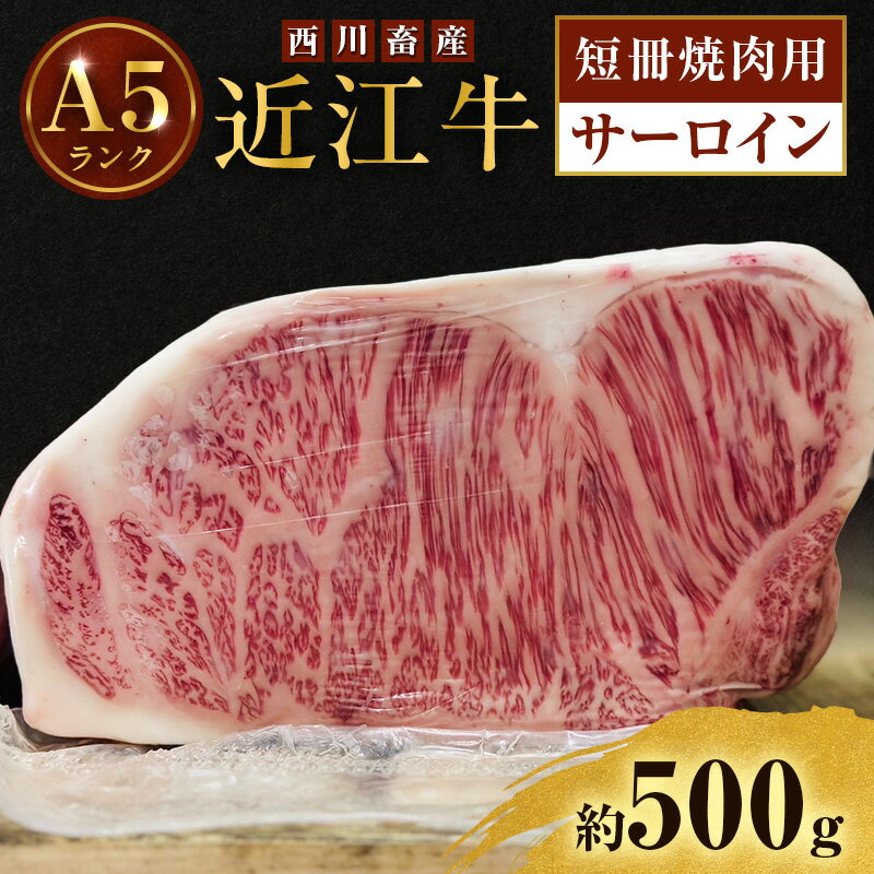 【ふるさと納税】近江牛 西川畜産 A5ランク サーロイン 約500g 短冊焼肉用 雌牛 ふるさと納税 お肉  ブランド牛　和牛　黒毛和牛　日本三大和牛　滋賀県