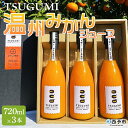 【ふるさと納税】＜TSUGUMI 温州みかんジュース 720ml×3本＞ 柑橘 みかん ミカン オレンジ 新鮮 ジュース ソフトドリンク 飲んで応援 のし対応可 お祝い 内祝い ギフト 贈答 贈り物 プレゼント 特産品 愛媛県 西予市【常温】『1か月以内に順次出荷予定』