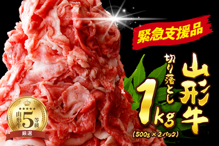 山形牛 5等級 切り落とし 1kg 500g×2 山形牛 牛肉