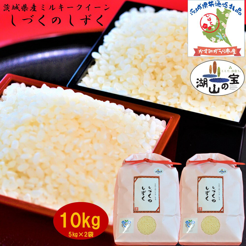 【ふるさと納税】 令和7年度産 ミルキークイーン しづくのしずく 10kg 5kg×2袋 農家直送 出荷日精米 茨城県産 茨城県共通返礼品 かすみがうら市産 米 白米 こめ 精米 取り寄せ 特産 ごはん ご飯 コメ お取り寄せ ギフト 贈り物 弁当 おにぎり ふっくら 甘い 産地直送 国産