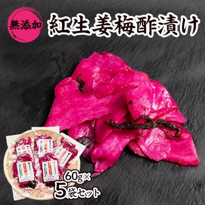 ふるさと納税 磐田市 紅生姜 漬け 無添加 国産大生姜 60g×5袋セット