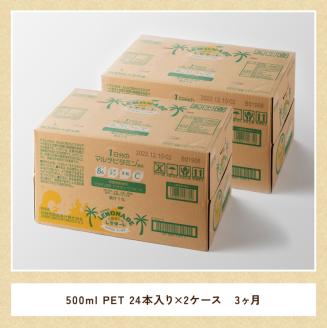 【3ヶ月 定期便 】サンA 宮崎育ちのレモネードPET （500ml×48本）【 全3回 飲料 栄養機能食品 レモン 檸檬 マルチビタミン配合 セット ジュース PET 長期保存 備蓄 送料無料】[F