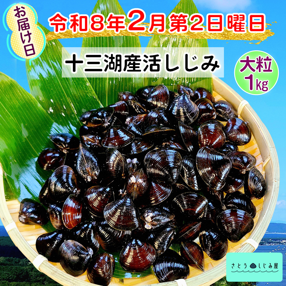 [令和8年2月第2日曜日配達] さとうしじみ屋の十三湖産活しじみ(大粒1kg)[冷蔵]｜十三湖産 青森 津軽 つがる しじみ みそ汁 味噌汁 しじみ汁 活しじみ 冷蔵 [0820]
