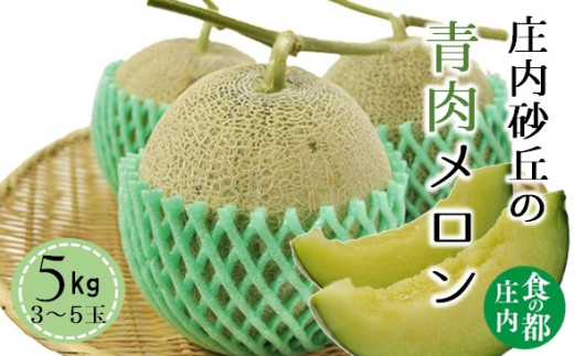 ★先行予約★【令和8年産】食の都庄内　庄内の青肉メロン5kg（3～5玉）　※令和8年6月中下旬～8月上旬頃まで