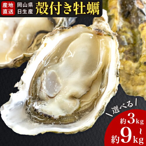 【ふるさと納税】【2026年発送分】産地直送！岡山県日生産 殻付き 牡蠣 選べる 内容量 30個前後(3kg) または 50個前後(5kg) または 90個前後(9kg)《1月上旬-3月末頃出荷》岡山県 備前市 ひなせ産 カキ 新鮮 牡蠣 海産物 海鮮